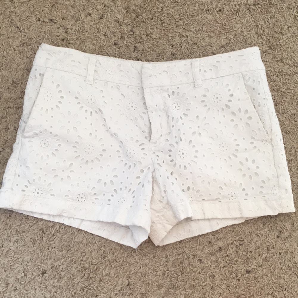 LOFT white eyelet shorts